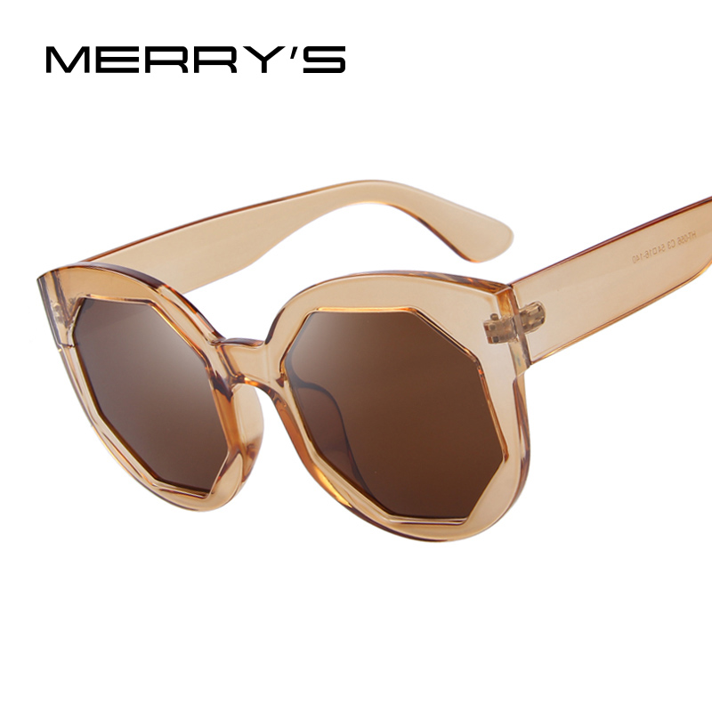 MERRYS Fashion Women Sunglasses Polygon Lens Cat Eye ...