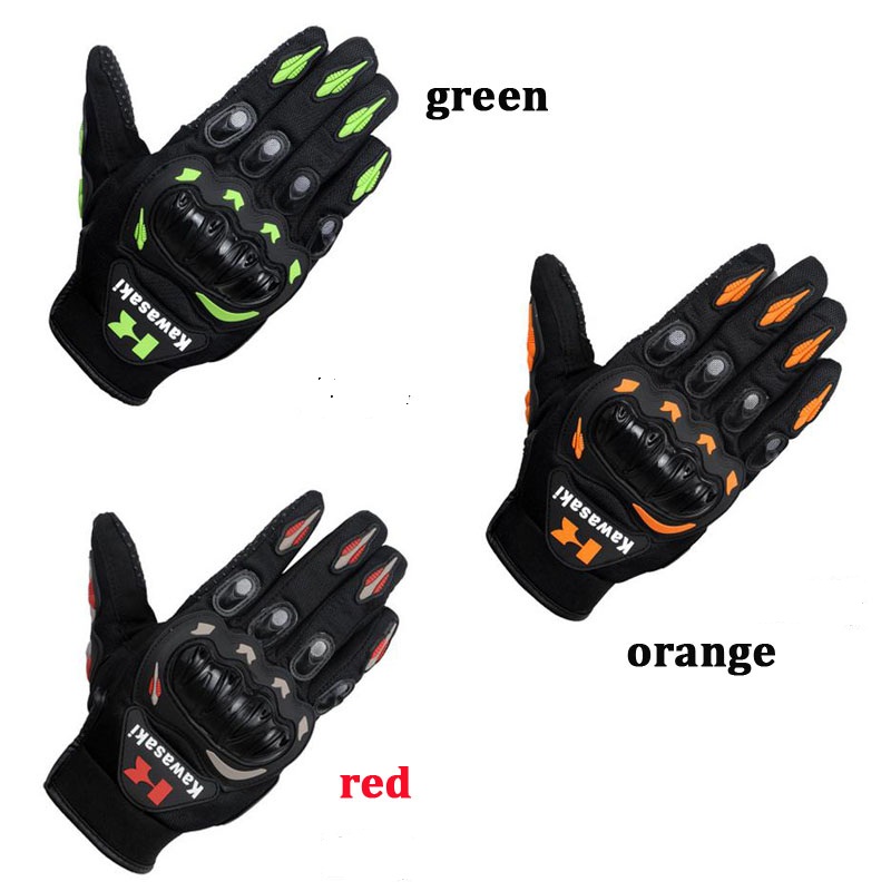 New arrive kawasaki motorcycle gloves Full Finger Guantes Luvas Motorbike Gloves Protective Gears motocross racing gloves