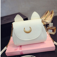 Hot Sale 2016 Summer Limited Sailor Moon Bag Ladies Handbag Black White Cat Luna Moon Women Messenger Crossbody Bag F084