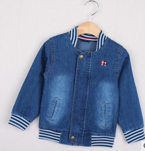 Baby boy denim jacket blue cotton long sleeve embroidery denim jacket kids boys jacket children denim jackets 5pcs/lot