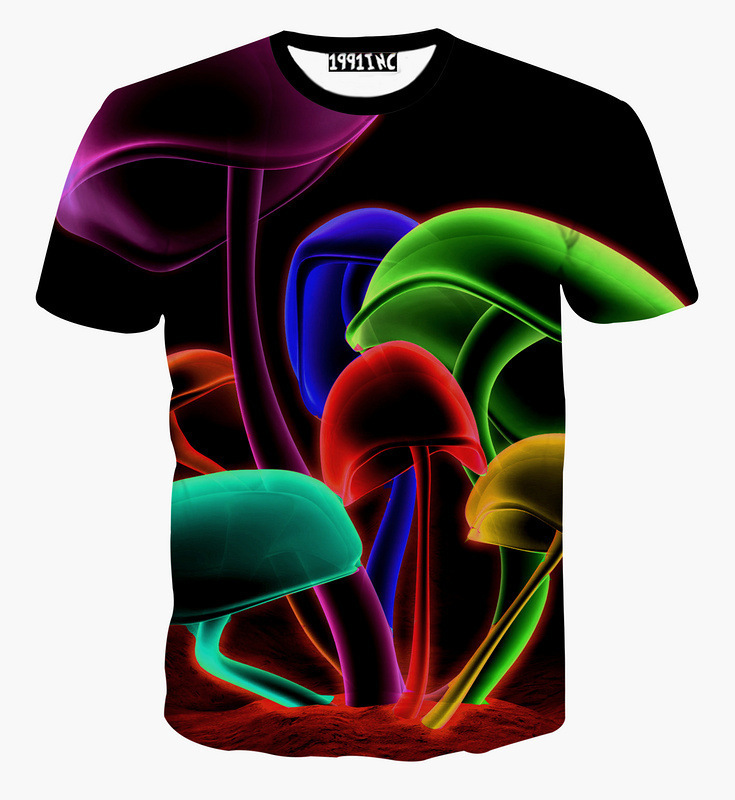 Гаджет  hot sale Glare Mushroom 3D new t-shirt both side print tees summer men/women short sleeve casual 3d t shirt Asia size:S-XXL None Одежда и аксессуары