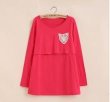 3 colors fall maternity clothes nursing t-shirt subcoating confinement clothes women breast feeding clothes SH-110JYF
