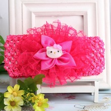 Hello Kitty 1 pcs New 2014 Spring Summer headband Chiffon Flower Kids Accessories Girls Hair Accessories