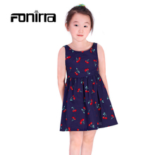 Summer Children Beach Girls Dress 2016 Teenagers Sleeveless Cotton Dress for Baby Girl Princess Style Children Toddler Vestidos