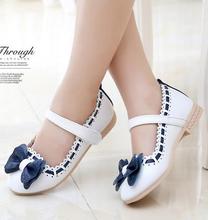 Girls shoes 2015 models bowknot princess shoes light leather Korean students 3color baby leather shoes for