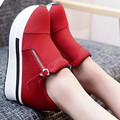 Spring summer Wedges Women Boots 2017 Platform Shoes Woman Creepers Slip On Ankle Boots Fashion Flats