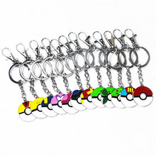 12 Styles Cartoon Pocket Monster Pokemon Pikachu Action Figures Poke Ball Anime Keychain Keyring Pendant Unisex Ash Ketchum L669