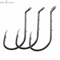 100pcs 8299 High Carbon Steel Fishing Hooks Offset Octopus Beak Thorny Barbed Bait Fishing Hook Carp