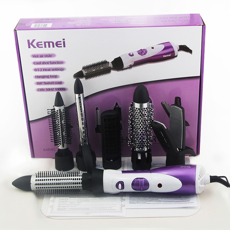 Professional 7IN1 Hair Brush Styler Blow Hair Dryer Hot and cold Curler Wand Straightener Iron Salon Equipment EU Plug