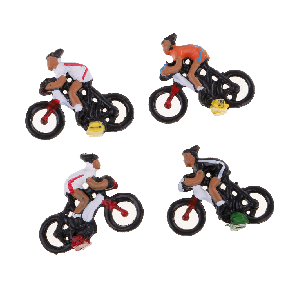 1/87 Scale 12 Pieces Plastic Model Cyclists Miniature Rider DIY Diorama Landscape Scenery Layout Parts