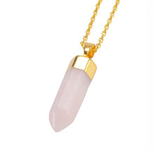 2015 Real Fine Summer Jewelry New Bullet Natural Pink Crystal Druzy Amethyst Necklaces For Women Turquoise