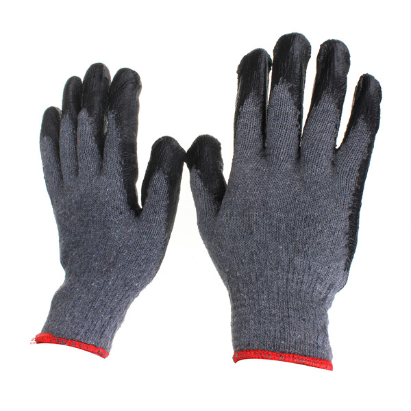 Cotton dipped coating stab gardening gloves