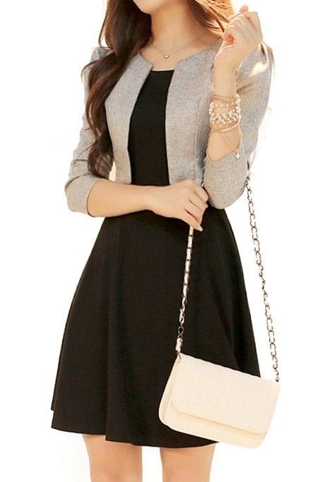 New-Arrival-2015-Spring-Korean-Style-Fashion-Casual-Long-Sleeve-A-Line-Two-Piece-Outfits-Office