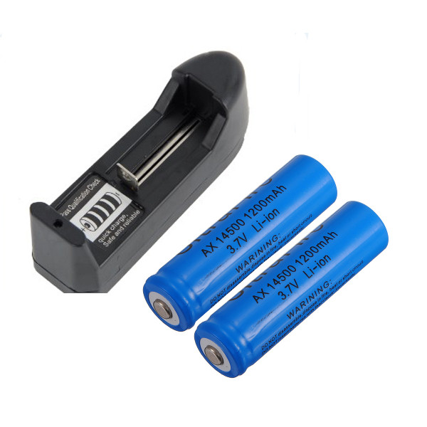 Excellent quality 1 piece 3 7v 71x34mm Recharge Battery Charger With 2pcs 14500 3 7V 1200mAh