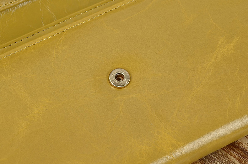 Imported Grain Leather Korea Style Burnished Leather Women's Long