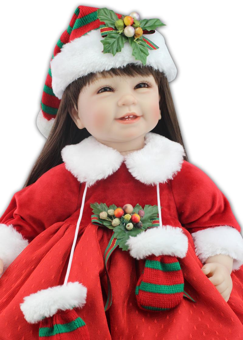 55cm silicone reborn baby dolls for girls christmas dress 55cm silicone reborn baby dolls for girls christmas dress