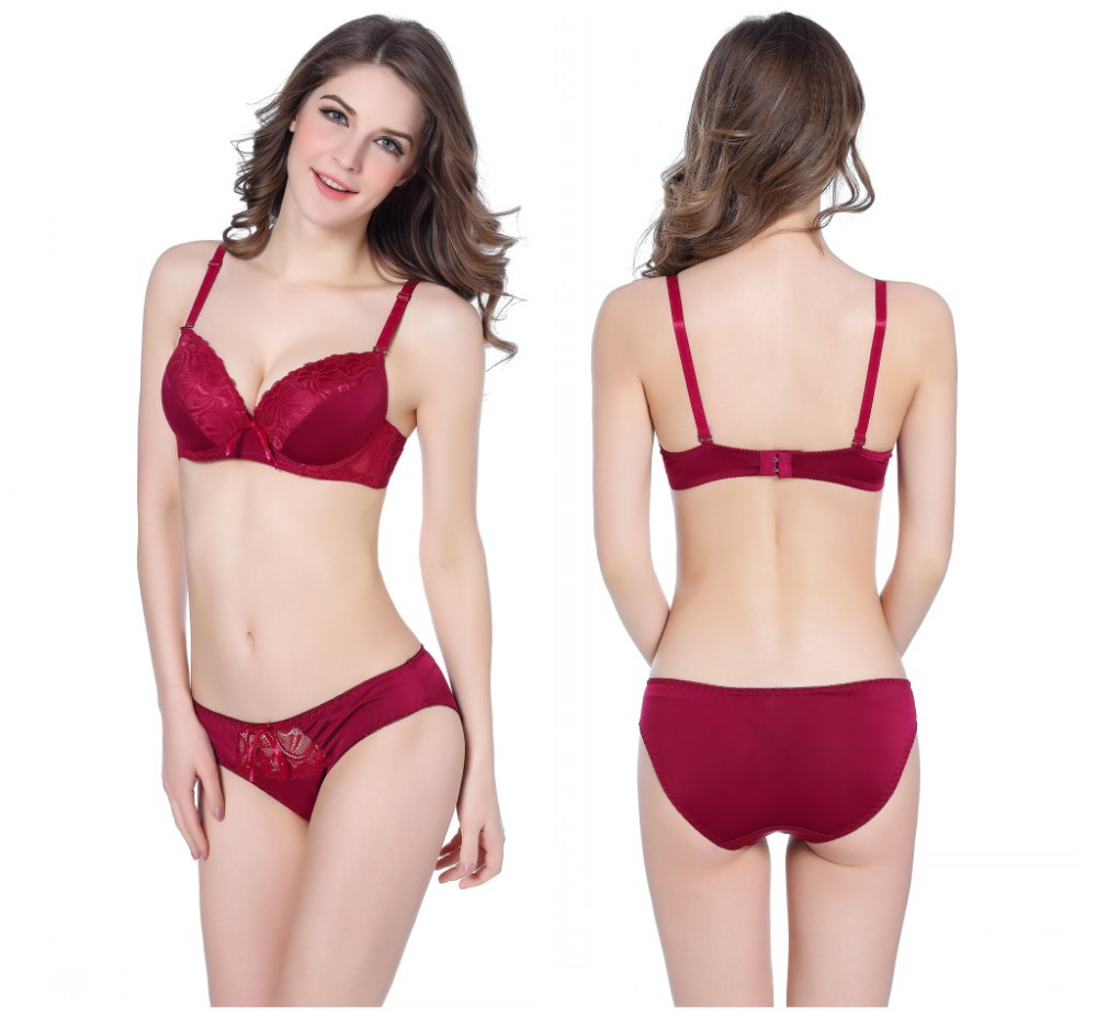 2016 New Arrival Sexy font b Lace b font Bra Set C Cups Lingerie Push up