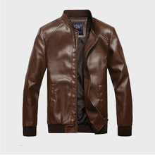 new 2015 brand spring leather jacket men genuine motorcycle jacket men leather coat 100% PU top quality