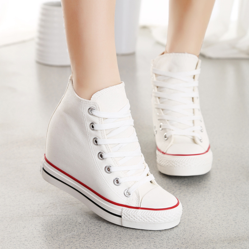 8cm high heels 2016 casual canvas shoes platform wedges high top with zippers wedge 8cm high heels 2016 casual canvas shoes platform wedges high top with zippers wedge