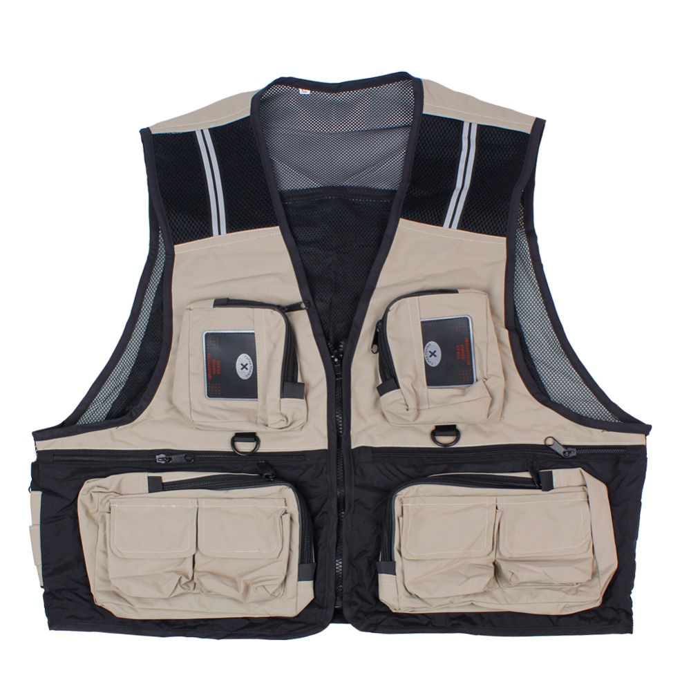 Fishing Tackle Vests with 12 Pockets Waterproof Multi Function Vest Men