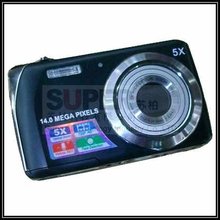CCD sensor,720P video recording,14.0Mega pixel,digital CCD camera,2.7″LCD,5X optical zoom,smile capture,digital camera,face take