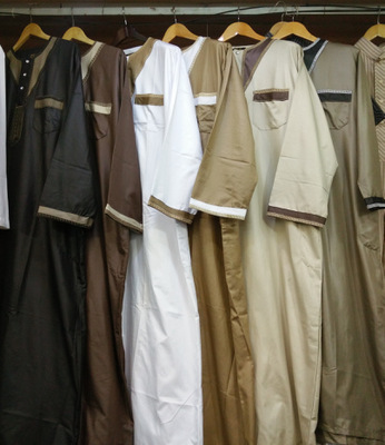 clothing dubai kaftan muslim islamic arabic abaya prayer embroidery neck shirts thawb clothes jubba thobe