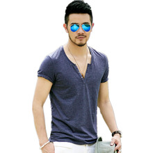 Plus taille S , XXL homme T,Shirts mode 2015 new casual manches courtes col V en coton hommes t shirt de marque T,Shirts imprimés Tops T90