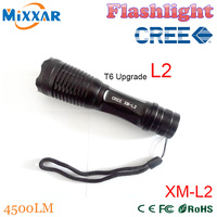 zk50 CREE XM L2 4500LM lumens LED Flashlight Zoomable led torch lantern Super Bright Waterproof flashlight