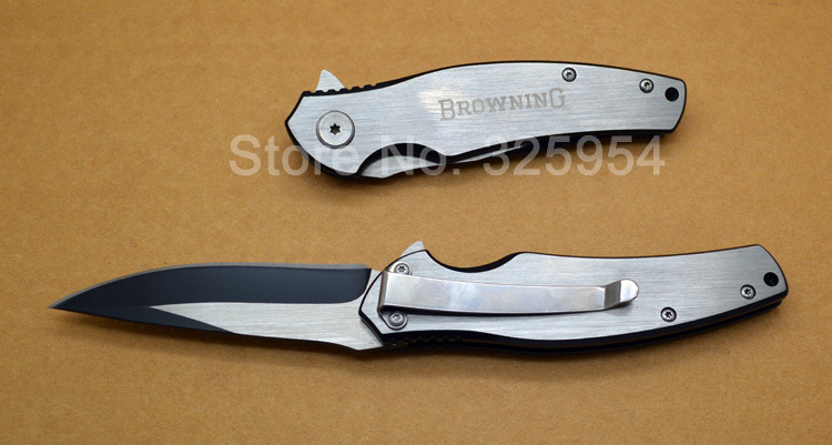 Browning Knife With Full Stainless Steel Handle Assisted Open Camping Hunting Folding Knives