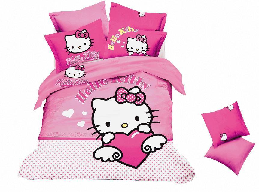 very popular cartoon bedding set 4pcs queen size hello