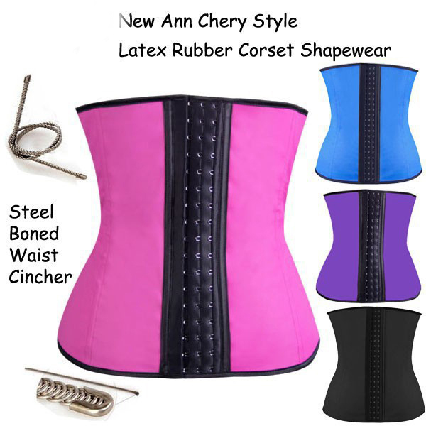 10pcs Lady Latex Corset Body Shaper font b Waist b font Trainer Training Corset 100 Latex