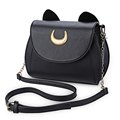 Kawaii Summer Sailor Moon Ladies Handbag Black Luna Cat Shape Chain Shoulder Bag PU Leather Women