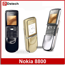 Nokia original 8800 gold cell phone English or russian keyboard with desktop charger leather case strap
