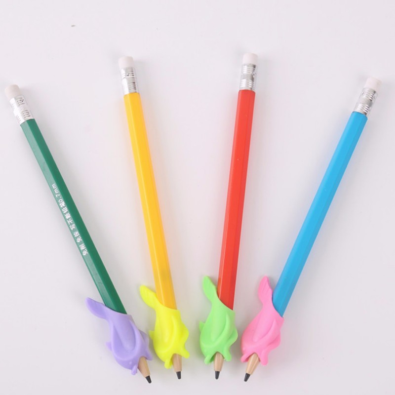 kaliteli silikon yunus balik tutun kalem cihazi cocuk ogrenci duzeltilmis kalem kavrama kalem ve kalem tutacagi donguler kucuk toptan pencil grip correction pencilpen hold aliexpress