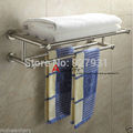 Polished 304 Stainless Steel Bathroom Double Towel Rail Rack Wall Mounted Bath Towel Holder Towel Bar