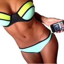 2015 Summer Style Plus Size Patchwork Swimwear for Women Sexy Bikinis Set Swimsuit Bathing Suit Attractive