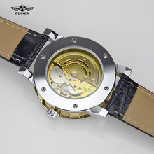 Relogio Masculino Winner Royal Diamond Design Black Gold Watch Montre Homme Women Watches Brand Luxury Skeleton