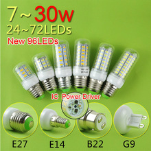 CE&Rohs E27 E14 B22 G9 LED Corn Bulb LED Light 21W 5W 7W 9W 12W 15W 18W 220v LED Lamp Cold Warm White SMD 5730 Free Shipping