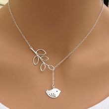 2015 Women Fashion Jewelry Korean Alloy Bird Leaves Pendant Clavicle Chain Necklace