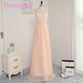 Dressgirl 2016 Cheap Bridesmaid Dresses Under 50 A line See Through Floor Length Coral Chiffon Lace