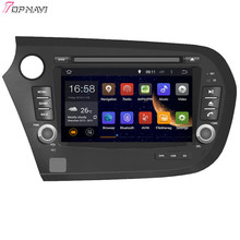 7” Quad Core Android 5.1 Car Stereo GPS For Insight 2010- For Honda With Mirror Link Radio Video Multimedia Map Free Shipping