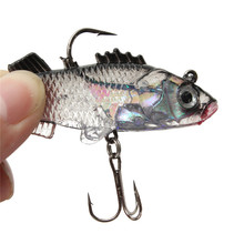 Hot sale Paillette Fishing Lure 7 6cm Artificial Soft bait Carp Crankbait with Treble Tackle Hooks