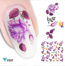 Freeshipping 6PCS Lot Mixed Design Water Decals Very Beautiful 3D Flower Transfer Nail Sticker