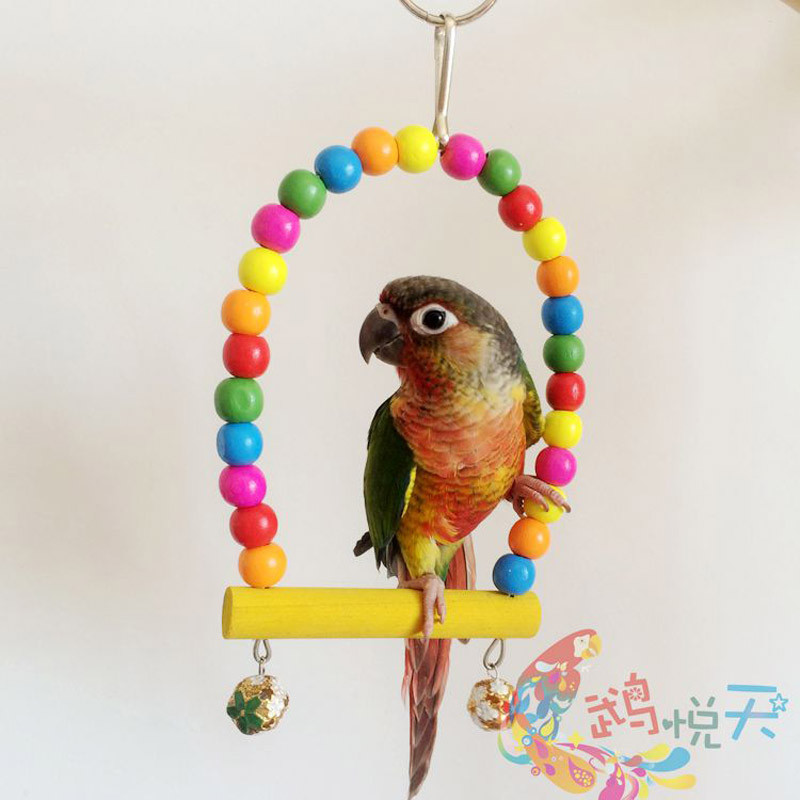 2016 New Small Birds Pet Toy Swing Stand Climbing Ladder Accessories Drawbridge Bridge Wooden Singing Cockatiel Parrot Bird Toys Free Shipping2