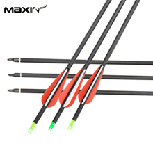 6pcs lot Replaceable Arrowhead 30 75cm Archery Carbon Arrows Suppliers Mixed Carbon Spine 500 for compound