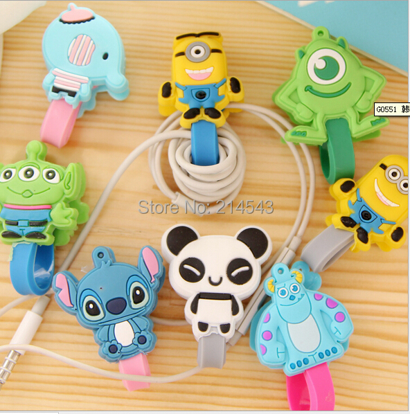 Cartoon Earphone Cable Wire Cord Organizer Holder Winder for MP3 Phone Tablet MP4 MP5 Computer Headphone
