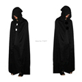 Black Halloween Costume Theater Prop Death Hoody Cloak Devil Long Tippet Cape Fancy Cosplay Role Play