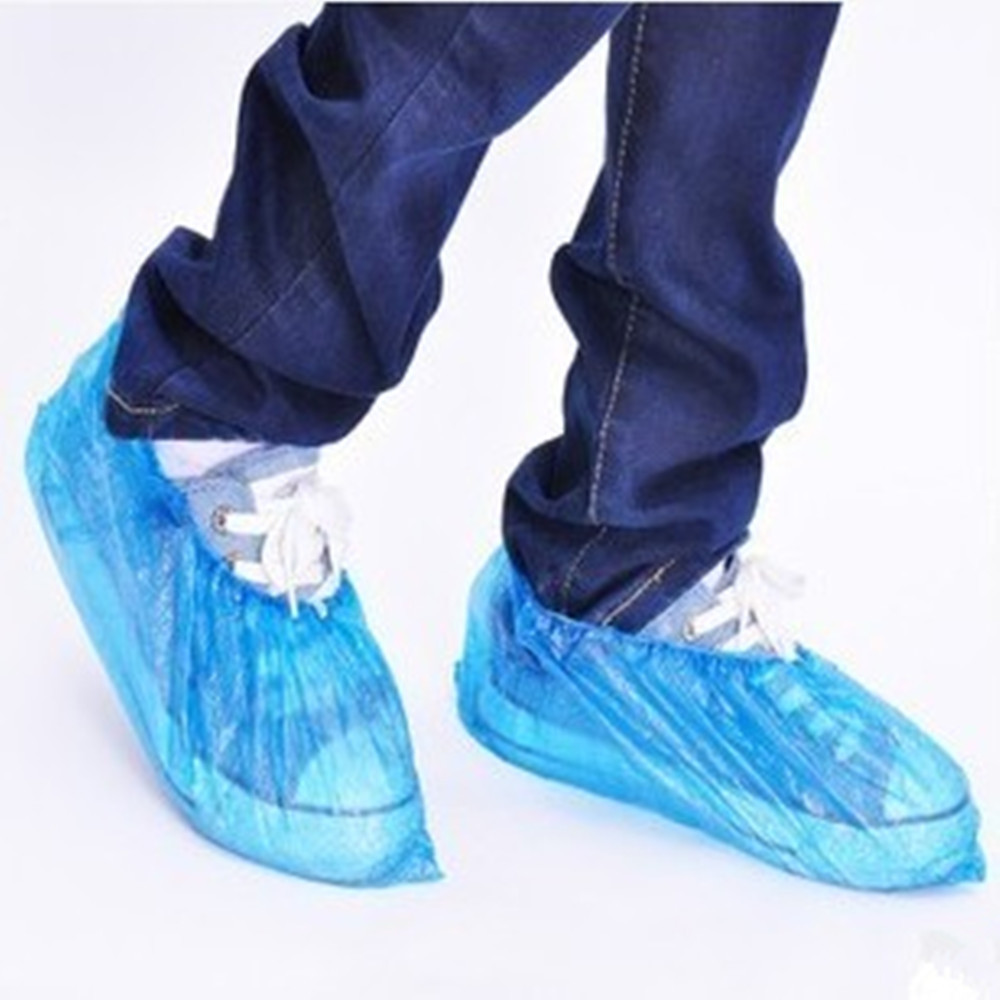 100pcs pack elastic disposable plastic shoe covers 100pcs pack elastic disposable plastic shoe covers