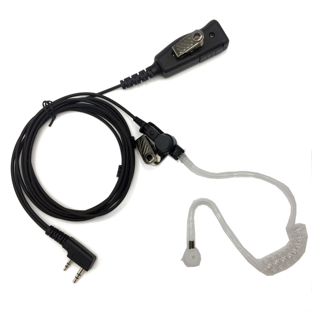 2-pin Professional PTT Covert Acoustic Tube Bodyguard FBI Earpiece Headset Mic for Kenwood Baofeng Wouxun Hytera Puxing Two-way Radio (2)
