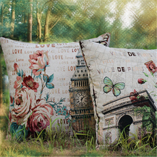 Removable Washable Paris American Vintage Style Sofa Cushion Covers for Seat Pillow Cases Wholesale Promotion Home Decoration